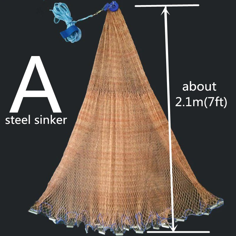 Finefish Hand Throw Fish Network Cast Net Outdoor Water Sport Hunting Catch Fishing Net Small Mesh Gillnet