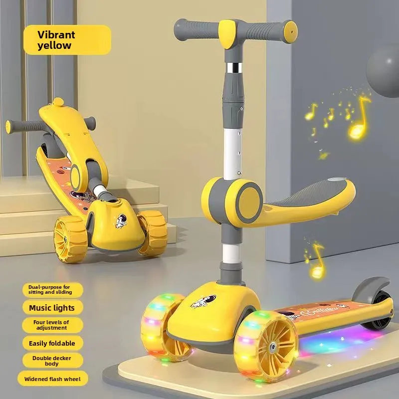 3-in-1 Scooter for Children Aged 1–3, 6–12: A versatile ride-on and push-along scooter for little boys and girls