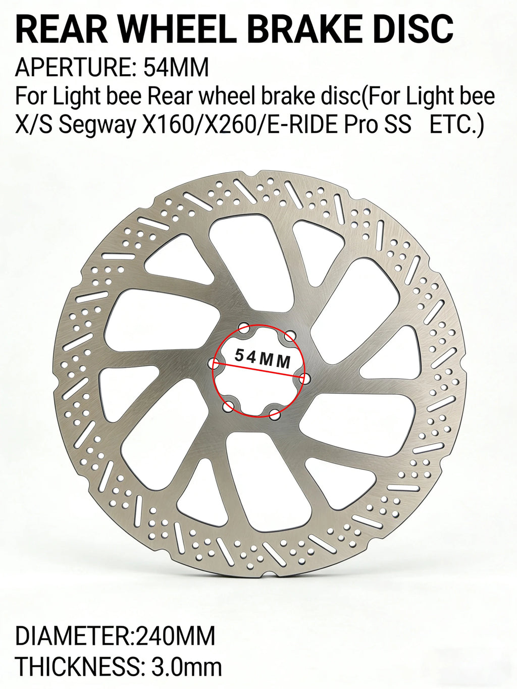 Super Ebike Electric dirt bike Light bee/E-ride pro ss Modified Ultra bee Rear Brakes 240mm Rear wheel Brake Disc