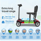 Compact Foldable Lightweight 4 Wheel Mobility Scooter