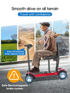Compact Foldable Lightweight 4 Wheel Mobility Scooter Brushless Ultra Light Weight Travel Portable Electric Scooter for Disabled