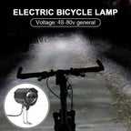Ebike E-Bike 36V 48V 60V 80V Electric Bicycle Light with Horn Waterproof Scooters Motorcycle Headlight Horn Set Front Headlight