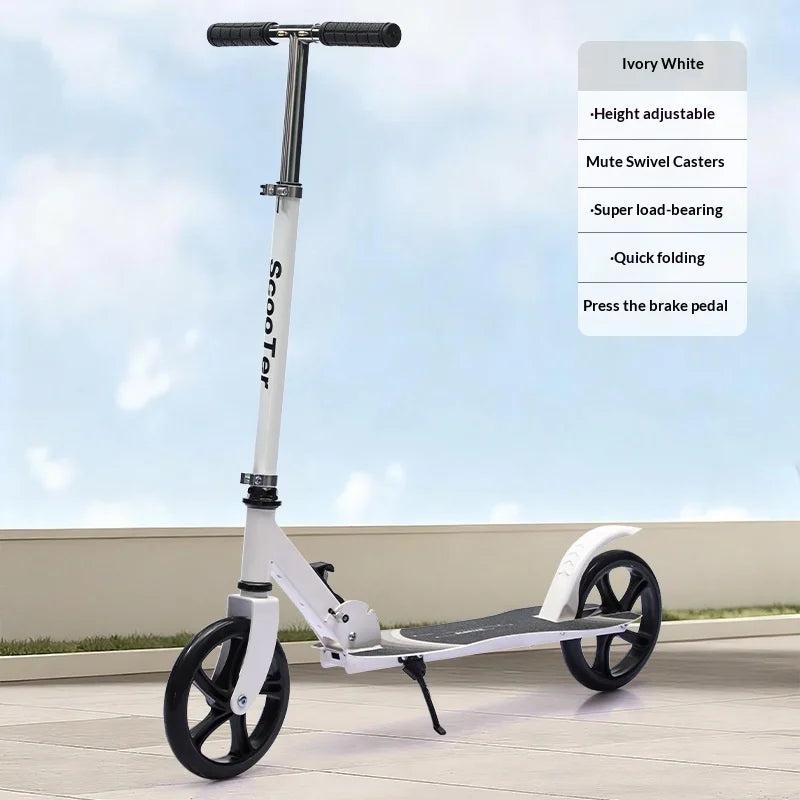 Foldable Kick Scooter Adults Kids Teens Urban Commuter Campus Lightweight Portable Two Wheels Adjustable Handlebars Scooters