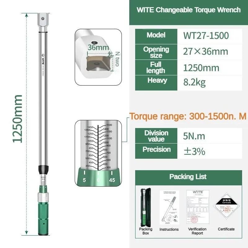 Open Torque Wrench Multifunctional Adjustable Preset High Precision Replaceable Head Torque Wrenchs Professional Hand Tools