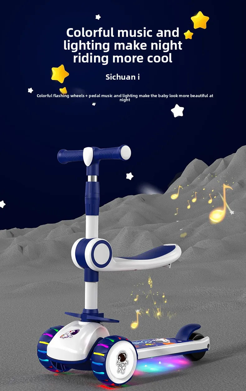 3-in-1 Scooter for Children Aged 1–3, 6–12: A versatile ride-on and push-along scooter for little boys and girls
