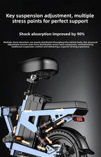 14-inch foldable E-Bike aluminum alloy explosion-proof tire electric bicycle for adults with multiple shock absorption bicycles