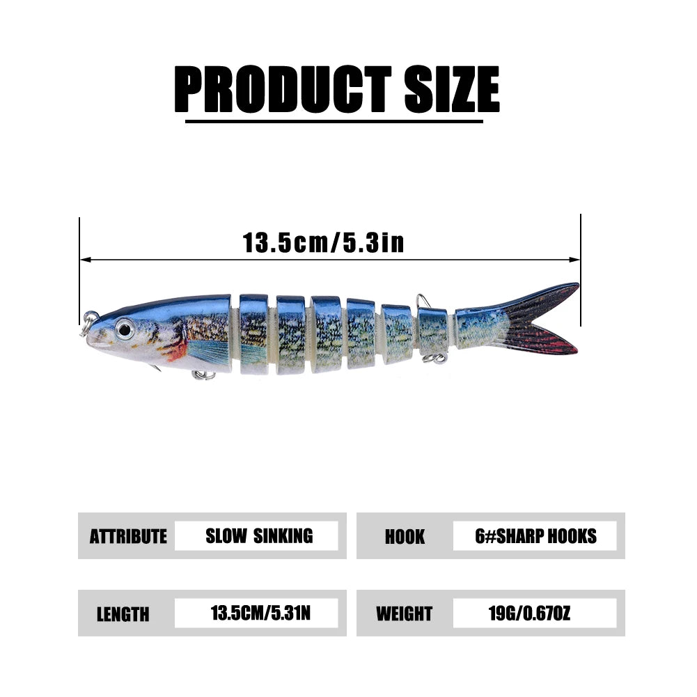 Fishing Lures Multi Jointed Swimbait Crank Bait Slow Sinking Bionic Artificial Bait Freshwater Saltwater Trout Bass Fishing Acce