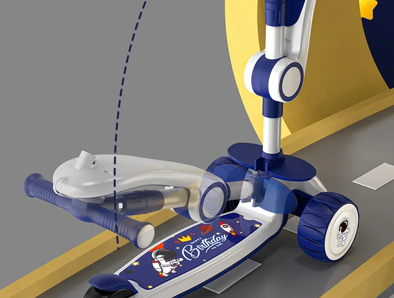 3-in-1 Scooter for Children Aged 1–3, 6–12: A versatile ride-on and push-along scooter for little boys and girls