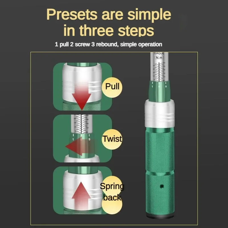 Open Torque Wrench Multifunctional Adjustable Preset High Precision Replaceable Head Torque Wrenchs Professional Hand Tools