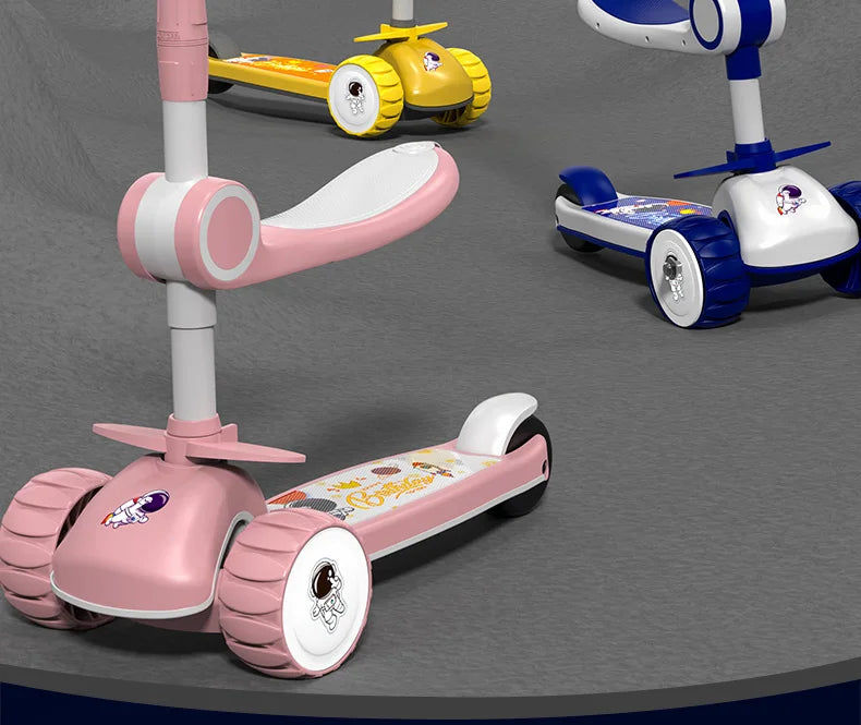 3-in-1 Scooter for Children Aged 1–3, 6–12: A versatile ride-on and push-along scooter for little boys and girls