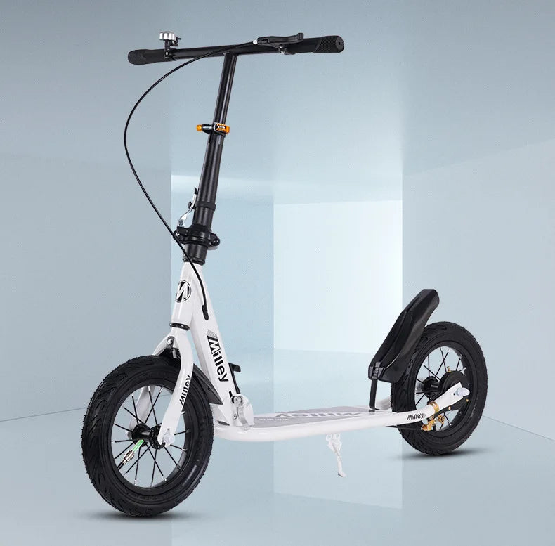 Adult Handbrake Scooter For Teens To Work Big Wheel Two-wheel Foldable Urban Campus Mobility Scooter Hot New