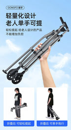 Aircraft Aluminum Folding Walker,3kg Ultra Light Rollator,Triangle Stabilization Frame,Rehabilitation Walking Aid for Seniors