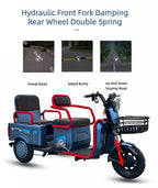 Mobility Scooter For Senior 3 Wheels Electric Scooter Cargo 600W 60V Electric Tricycle For Adults With Back Seat Movable Trike