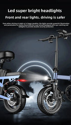14-inch foldable E-Bike aluminum alloy explosion-proof tire electric bicycle for adults with multiple shock absorption bicycles