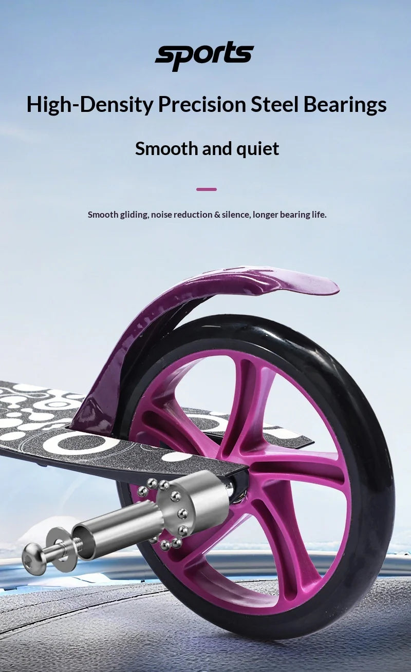 Foldable Kick Scooter Adults Kids Teens Urban Commuter Campus Lightweight Portable Two Wheels Adjustable Handlebars Scooters