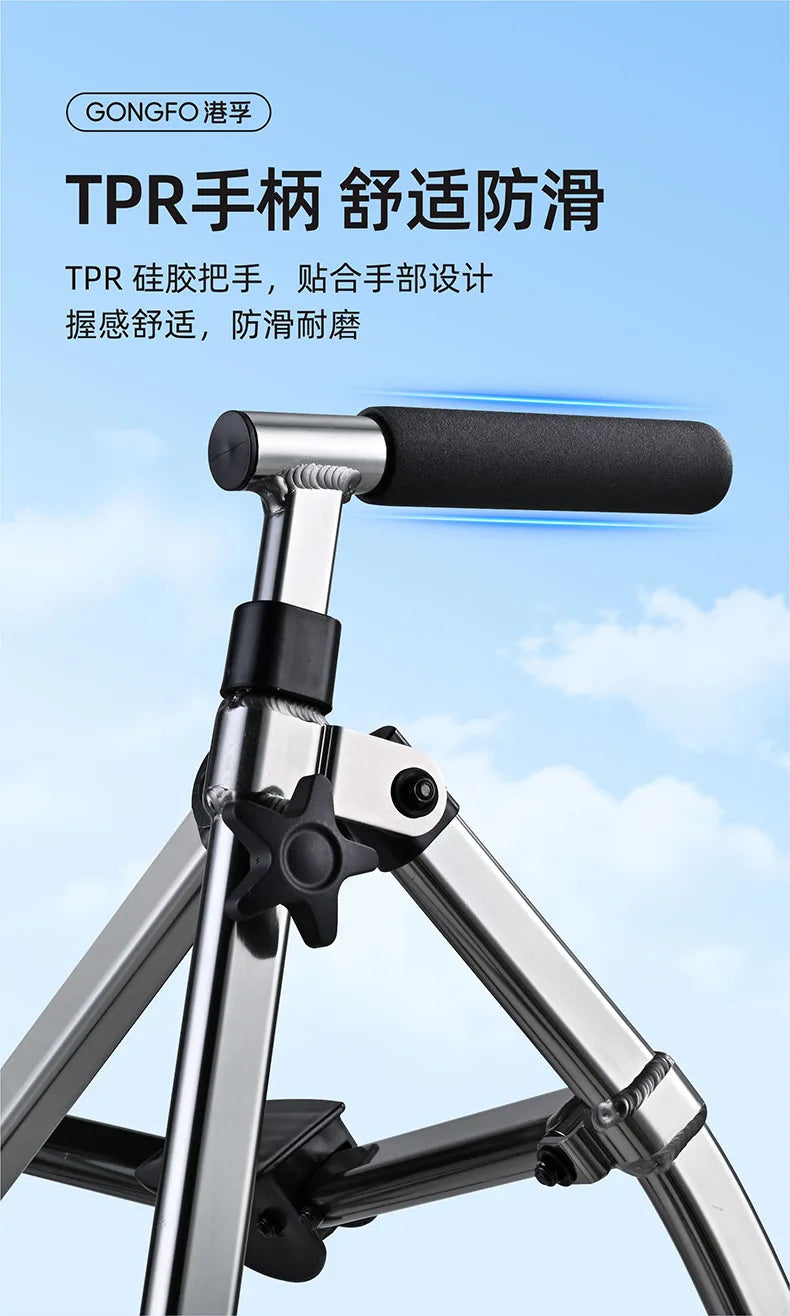Aircraft Aluminum Folding Walker,3kg Ultra Light Rollator,Triangle Stabilization Frame,Rehabilitation Walking Aid for Seniors