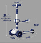 3-in-1 Scooter for Children Aged 1–3, 6–12: A versatile ride-on and push-along scooter for little boys and girls