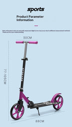 Foldable Kick Scooter Adults Kids Teens Urban Commuter Campus Lightweight Portable Two Wheels Adjustable Handlebars Scooters