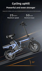 14-inch foldable E-Bike aluminum alloy explosion-proof tire electric bicycle for adults with multiple shock absorption bicycles