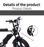 Promotional 20-inch mountain E-Bike, 500W brushless motor adult city electric bike, 48V15AH battery electric scooter