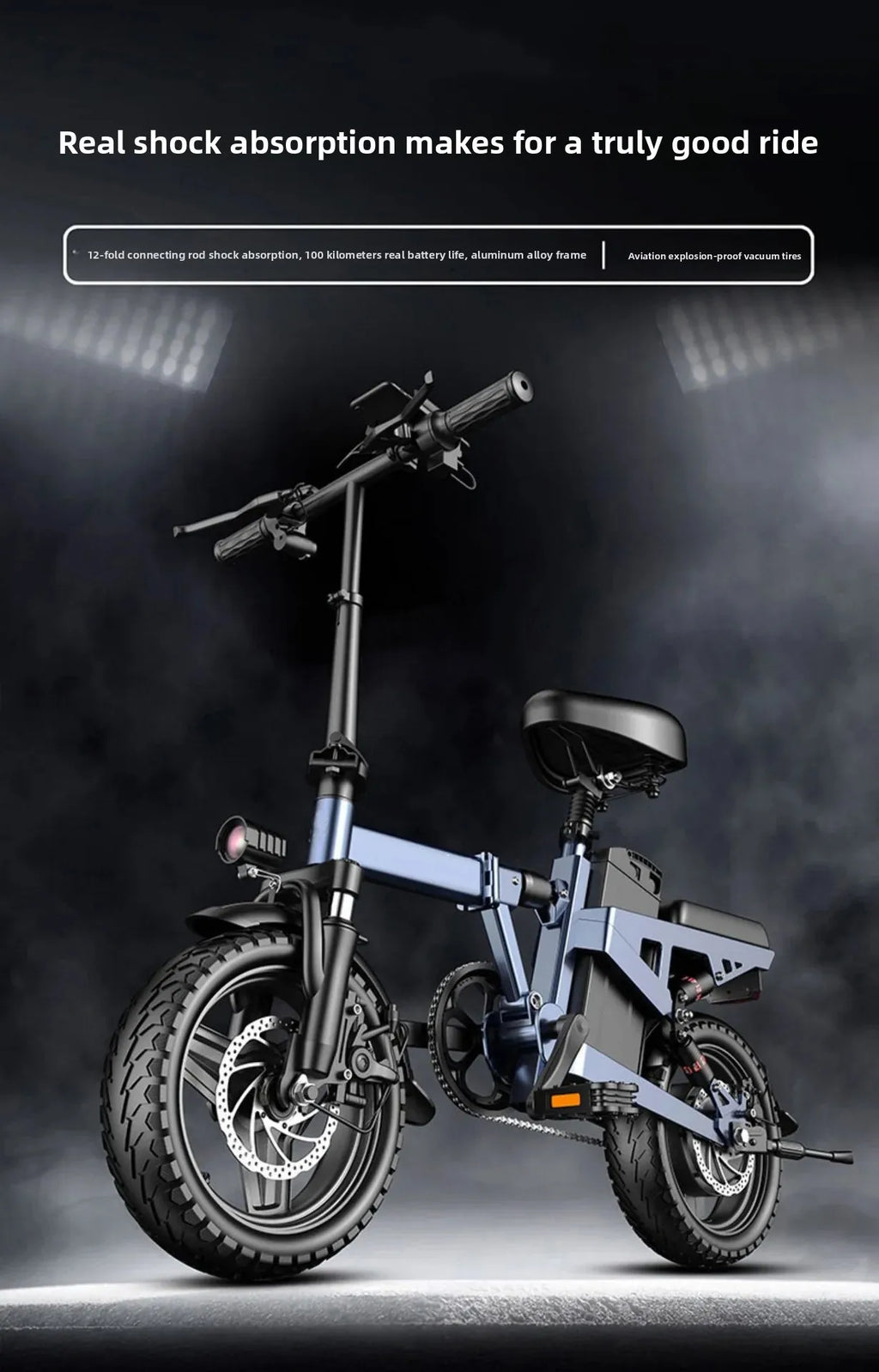14-inch foldable E-Bike aluminum alloy explosion-proof tire electric bicycle for adults with multiple shock absorption bicycles
