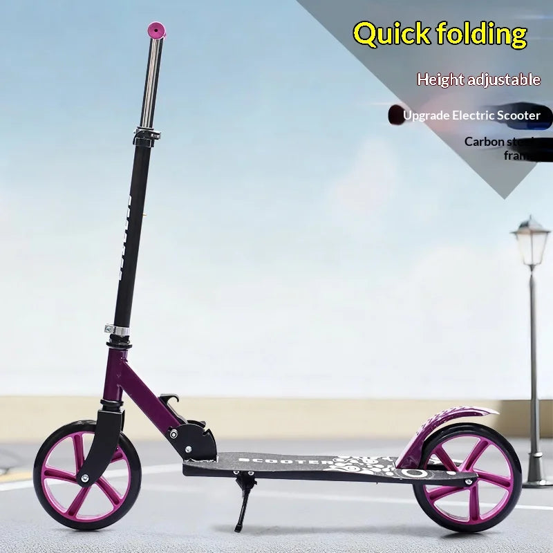 Foldable Kick Scooter Adults Kids Teens Urban Commuter Campus Lightweight Portable Two Wheels Adjustable Handlebars Scooters