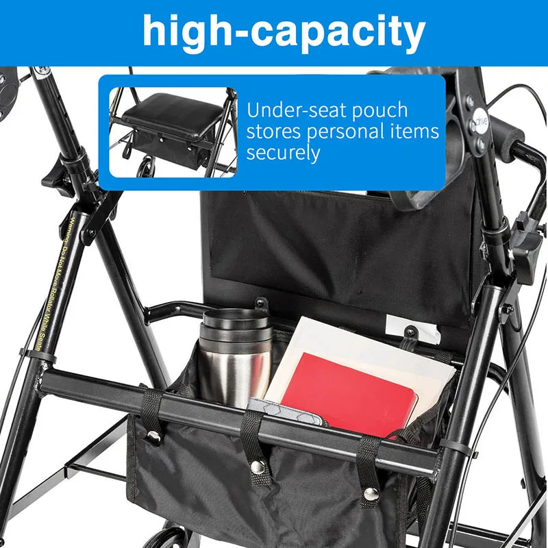 Walker Bag Under Seat for Four Wheel Rollator, Rollator Bag Tote Organizer Pouch Storage to Walkers for Senoirs, Walker Accessor