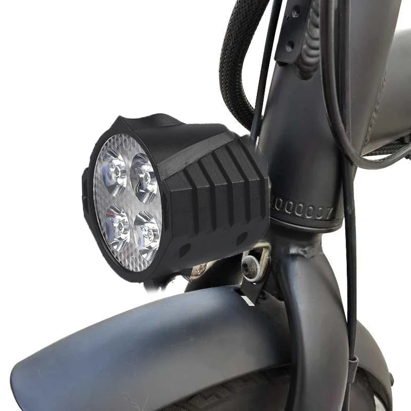 E-Bike 12V 24V 36V 48V 60V 72V Electric Bicycle Light with Horn Waterproof IPX4 Headlight Horn Set Front Headlight Horn Set