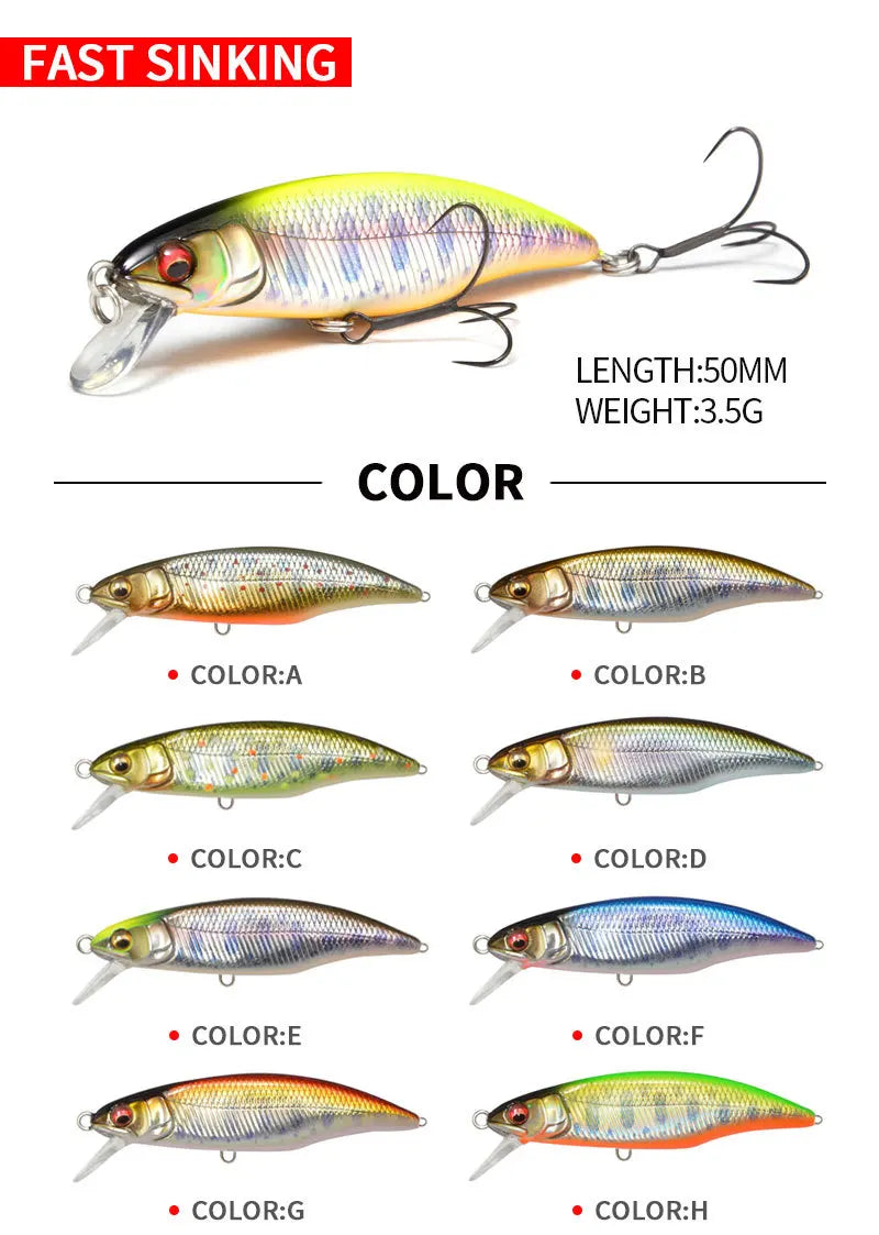 Fishing 50mm 3.5g Swimbaits Bass Big Fish Crankbaits Fishing Lure Floating Wobblers for Pike Minnow Lure Fishing Tackle
