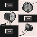 E-Bike 12V 24V 36V 48V 60V 72V Electric Bicycle Light with Horn Waterproof IPX4 Headlight Horn Set Front Headlight Horn Set