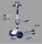 3-in-1 Scooter for Children Aged 1–3, 6–12: A versatile ride-on and push-along scooter for little boys and girls