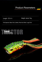 Frog Fishing Lures Gamakatsu Hook Long Cast Topwater Artificial Bait 16g Tractor Popper Lure Catch Pike Snakehead Fish Bass