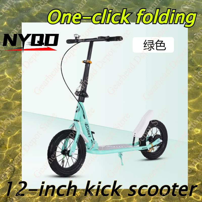 Adult Handbrake Scooter For Teens To Work Big Wheel Two-wheel Foldable Urban Campus Mobility Scooter Hot New