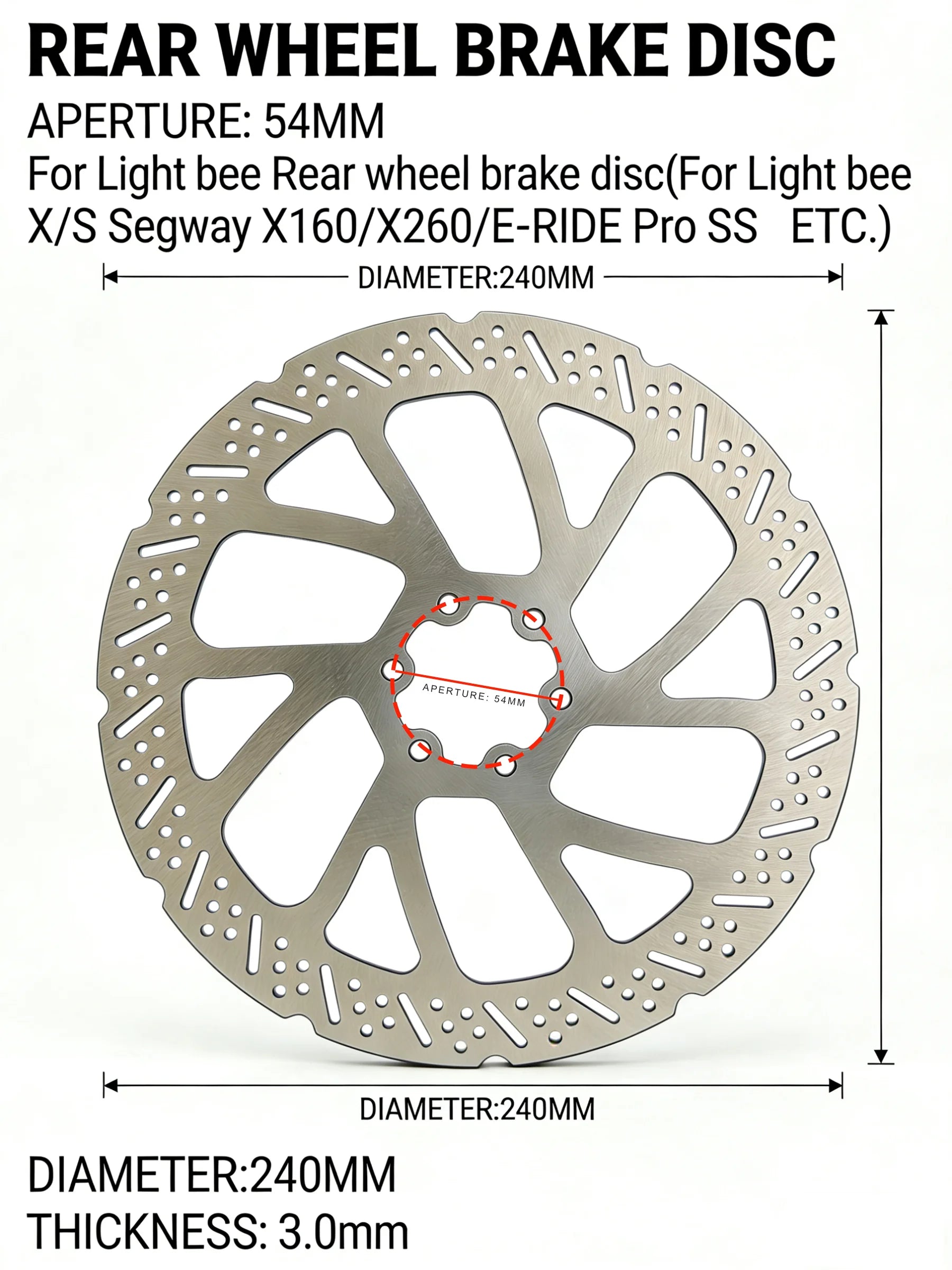 Super Ebike Electric dirt bike Light bee/E-ride pro ss Modified Ultra bee Rear Brakes 240mm Rear wheel Brake Disc