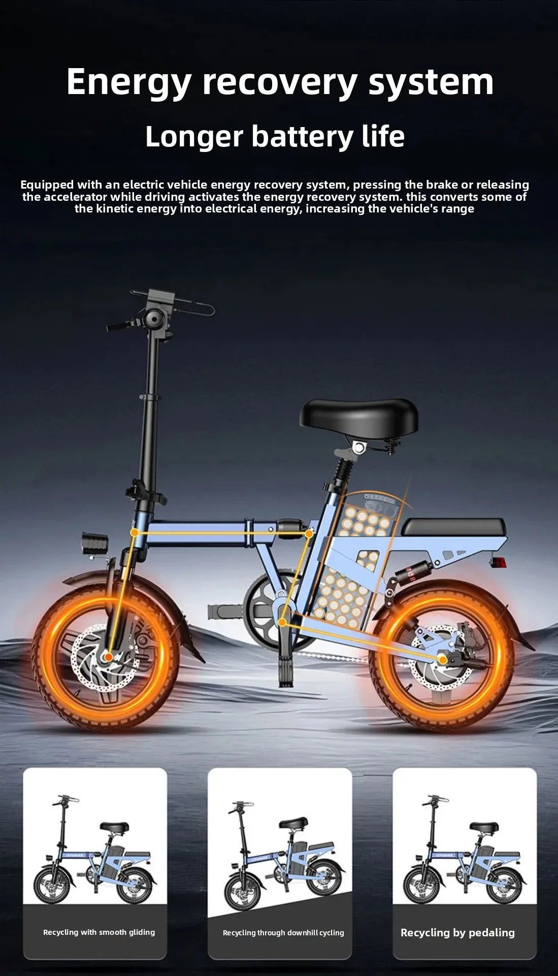 14-inch foldable E-Bike aluminum alloy explosion-proof tire electric bicycle for adults with multiple shock absorption bicycles