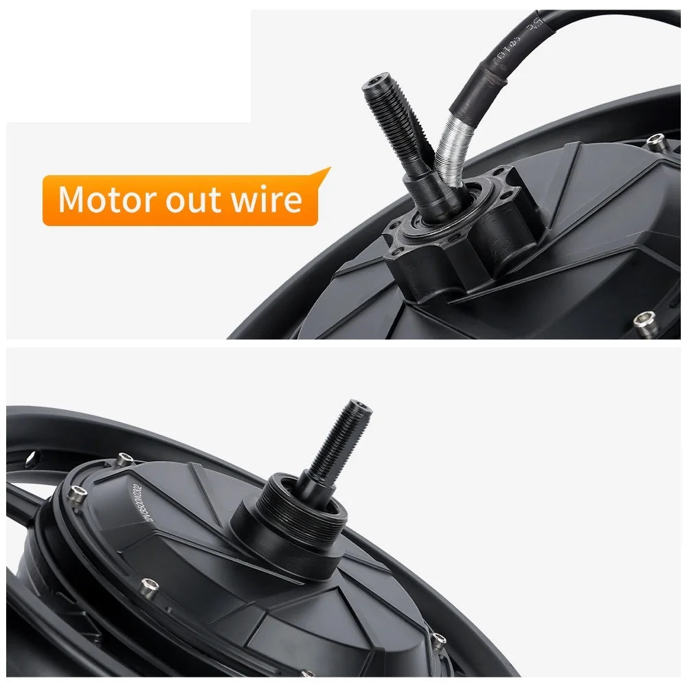 120KM/H Hub Motor with Tire 14x2.125 Electric Bicycle Wheel 48V 60V 72V 1500W-3500W Ebike Brushless High Speed 1200RPM Scooter