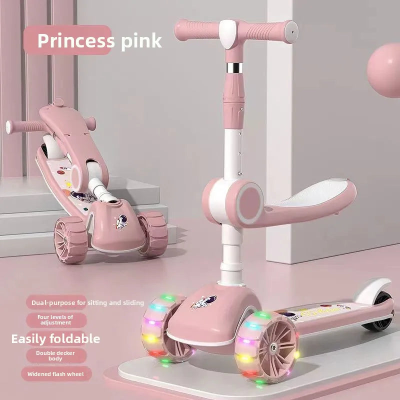 3-in-1 Scooter for Children Aged 1–3, 6–12: A versatile ride-on and push-along scooter for little boys and girls