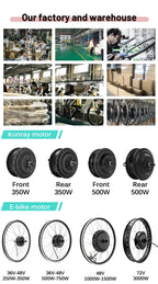 Ebike Conversion Kit 24V/36V/48V 250W Front Rear Brushless Gear Hub Wheel Motor 16-29inch 700C  for Electric Bicycle Kit