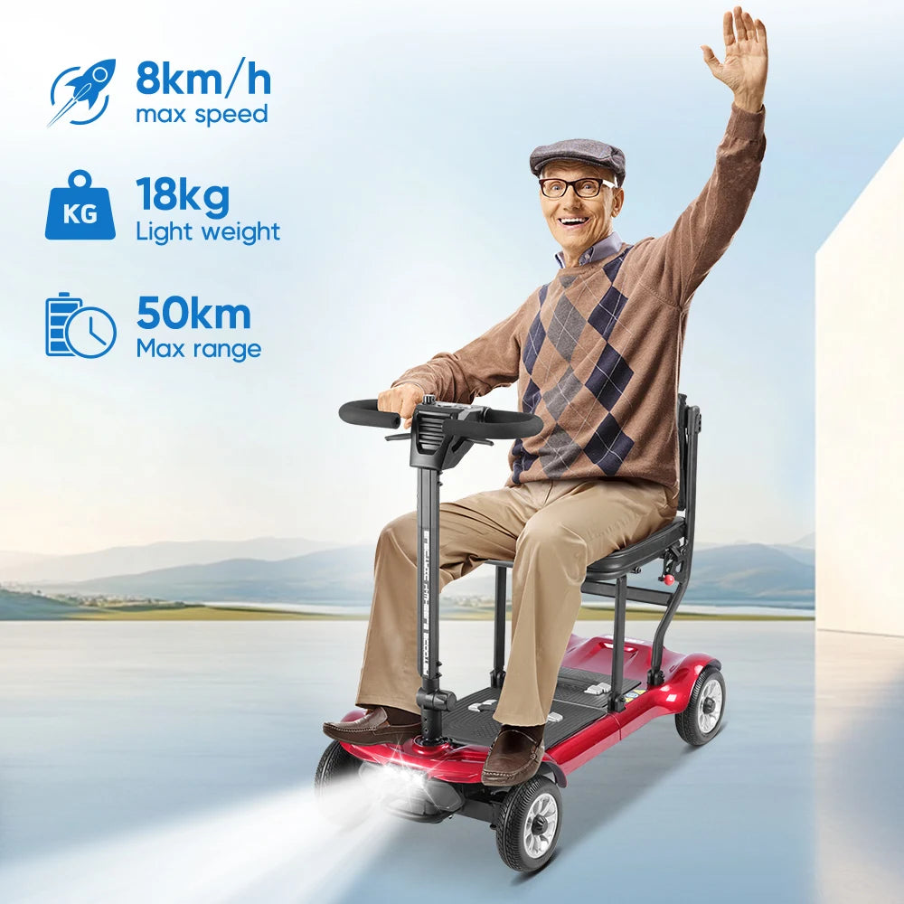 Compact Foldable Lightweight 4 Wheel Mobility Scooter