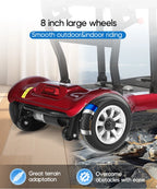 Compact Foldable Lightweight 4 Wheel Mobility Scooter Brushless Ultra Light Weight Travel Portable Electric Scooter for Disabled