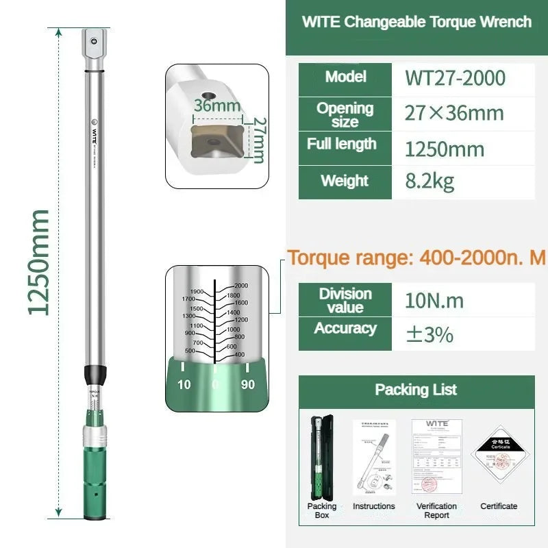Open Torque Wrench Multifunctional Adjustable Preset High Precision Replaceable Head Torque Wrenchs Professional Hand Tools