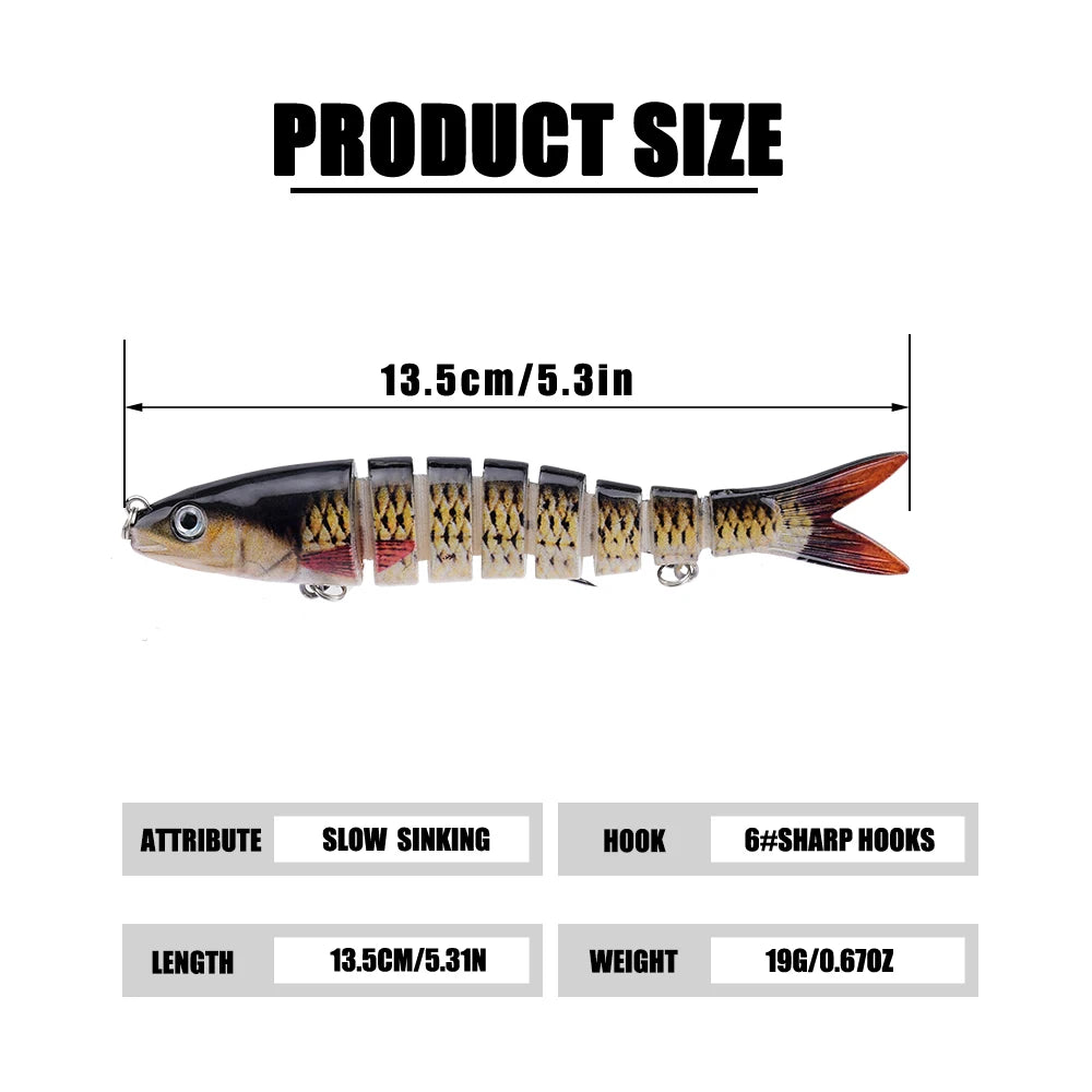 Fishing Lures Multi Jointed Swimbait Crank Bait Slow Sinking Bionic Artificial Bait Freshwater Saltwater Trout Bass Fishing Acce