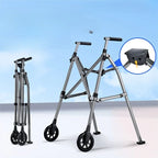 Aircraft Aluminum Folding Walker,3kg Ultra Light Rollator,Triangle Stabilization Frame,Rehabilitation Walking Aid for Seniors