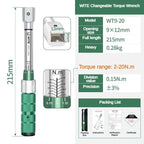 Open Torque Wrench Multifunctional Adjustable Preset High Precision Replaceable Head Torque Wrenchs Professional Hand Tools