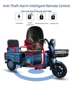 Mobility Scooter For Senior 3 Wheels Electric Scooter Cargo 600W 60V Electric Tricycle For Adults With Back Seat Movable Trike