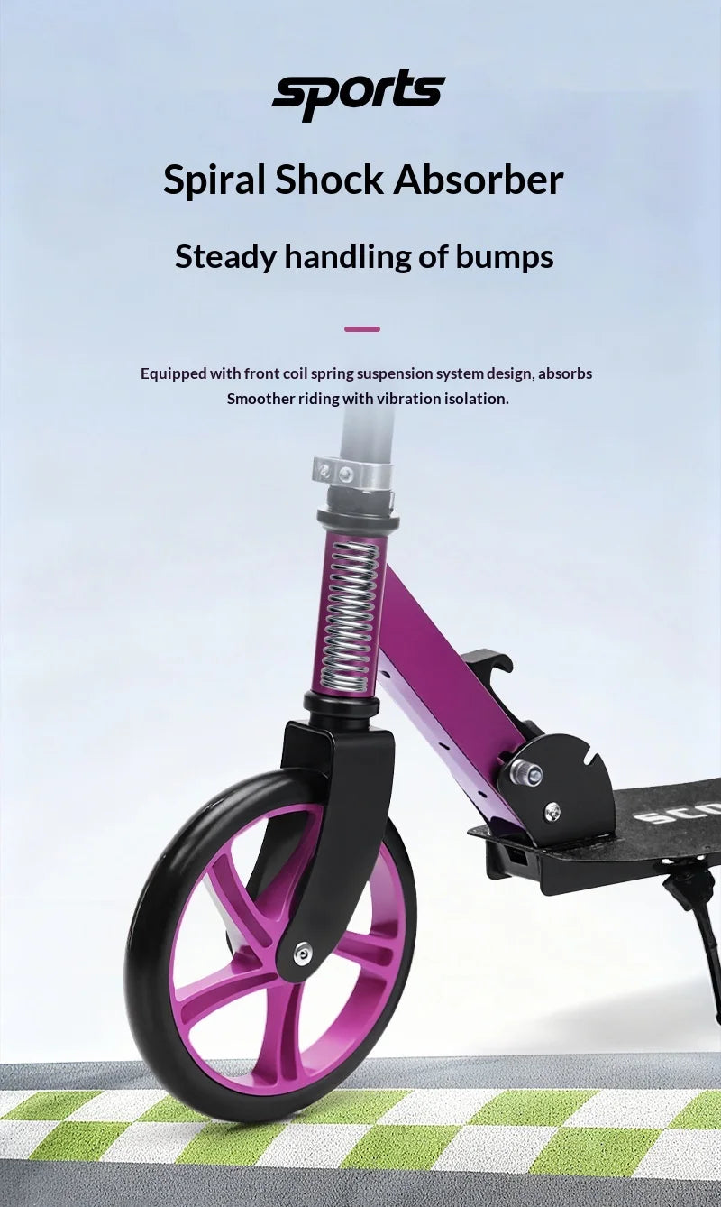 Foldable Kick Scooter Adults Kids Teens Urban Commuter Campus Lightweight Portable Two Wheels Adjustable Handlebars Scooters