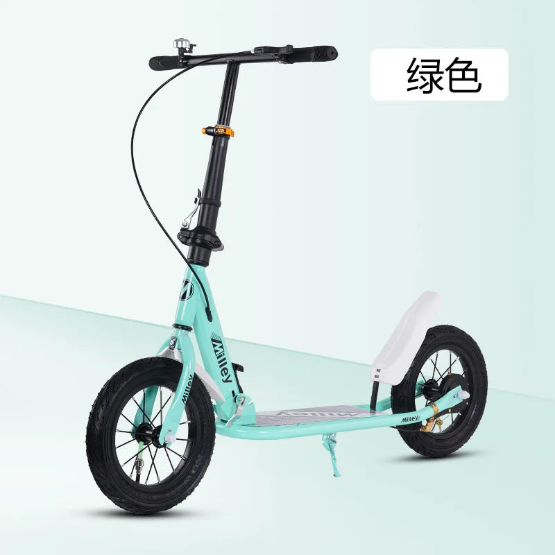 Adult Handbrake Scooter For Teens To Work Big Wheel Two-wheel Foldable Urban Campus Mobility Scooter Hot New