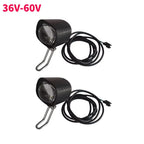Ebike E-Bike 36V 48V 60V 80V Electric Bicycle Light with Horn Waterproof Scooters Motorcycle Headlight Horn Set Front Headlight