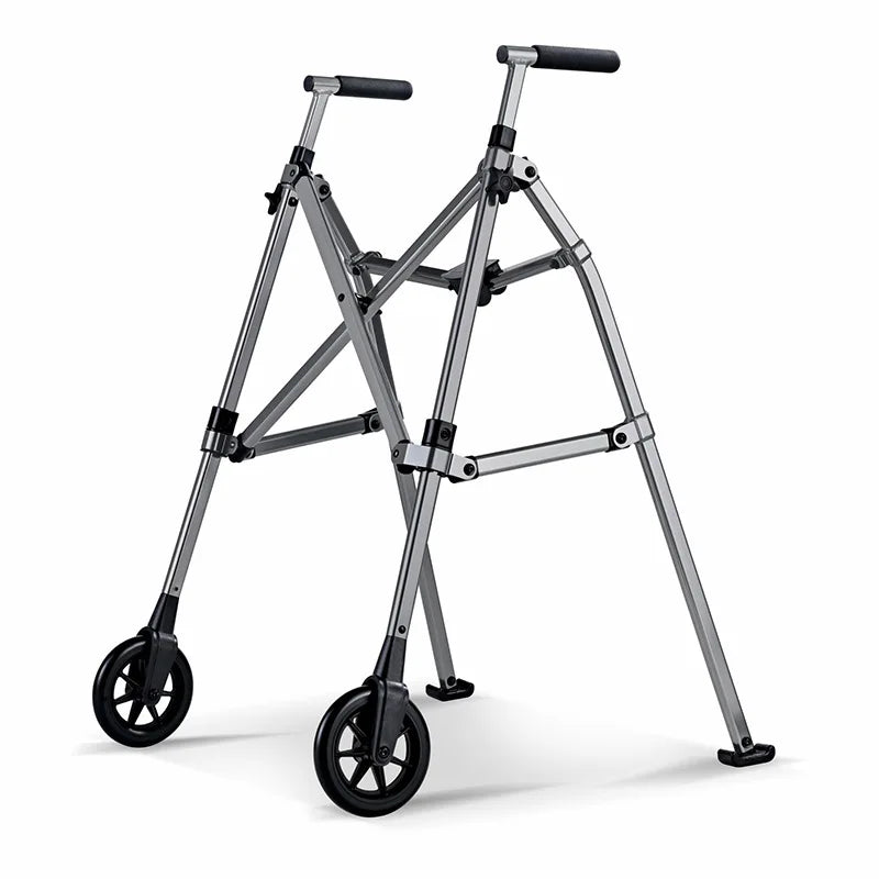 Aircraft Aluminum Folding Walker,3kg Ultra Light Rollator,Triangle Stabilization Frame,Rehabilitation Walking Aid for Seniors