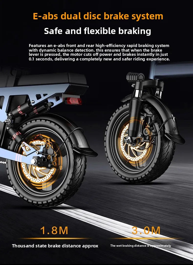 14-inch foldable E-Bike aluminum alloy explosion-proof tire electric bicycle for adults with multiple shock absorption bicycles